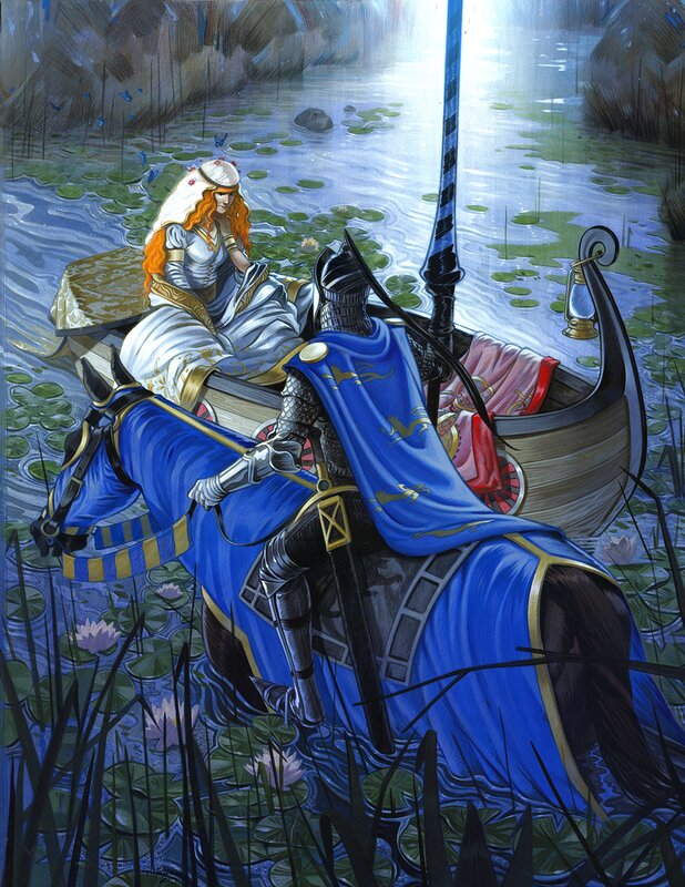 Yann Tisseron, Lancelot et Guenièvre - Original Illustration