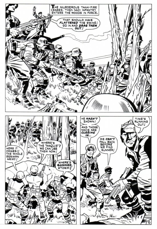 Jack Kirby, Our Fighting Forces 151, page 06 - Illustration originale