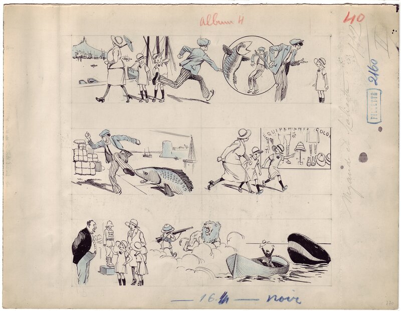 René Giffey, Nigaude & Malicette, album 4, pl. 40. - Planche originale