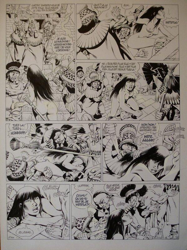 Jean-Yves Mitton, Quetzalcoatl tome 4 planche 28 - Planche originale