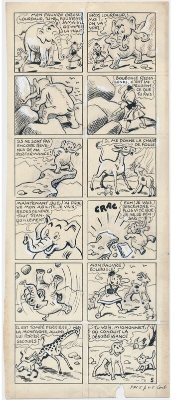 Maurice Cuvillier, Sylvain et Sylvette, pl. 5, dans Fripiounet et Marisette N°5, 1953. - Comic Strip