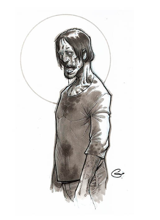 Fanart-Zombie by Sylvain Guinebaud - Original art