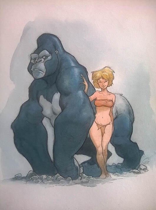 Sylvain Guinebaud, Gofundme Maëster-Gorilla Girl - Illustration originale