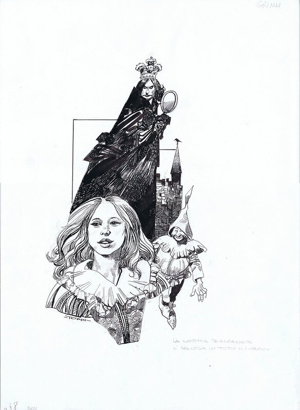 Biancaneve by Sergio Toppi - Illustration originale