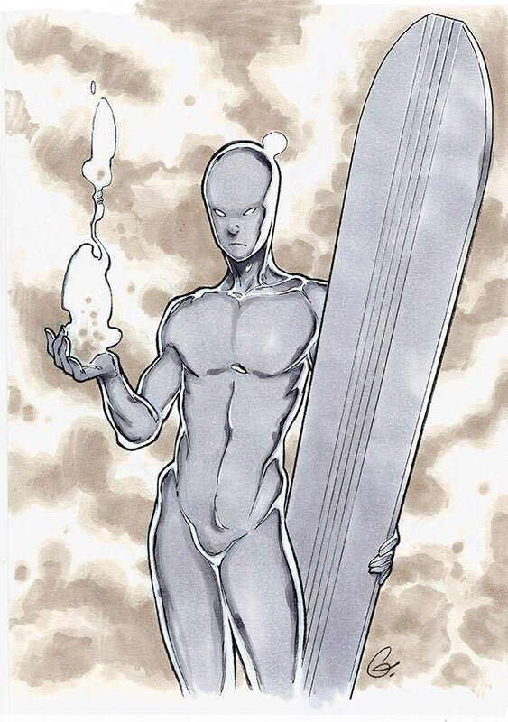 Sylvain Guinebaud, Fanart-Silver Surfer - Original art