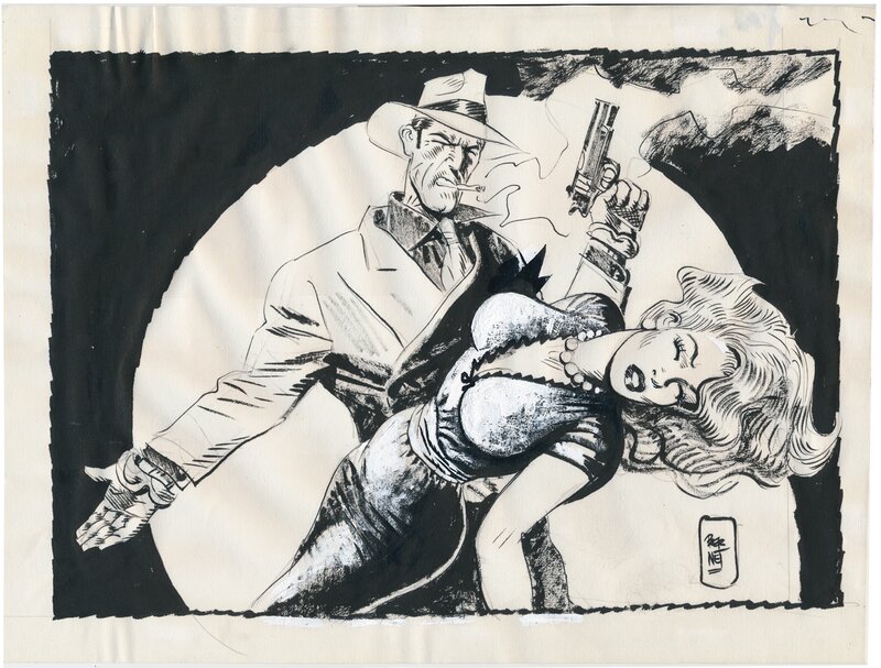 La giffle. par Jordi Bernet - Illustration originale