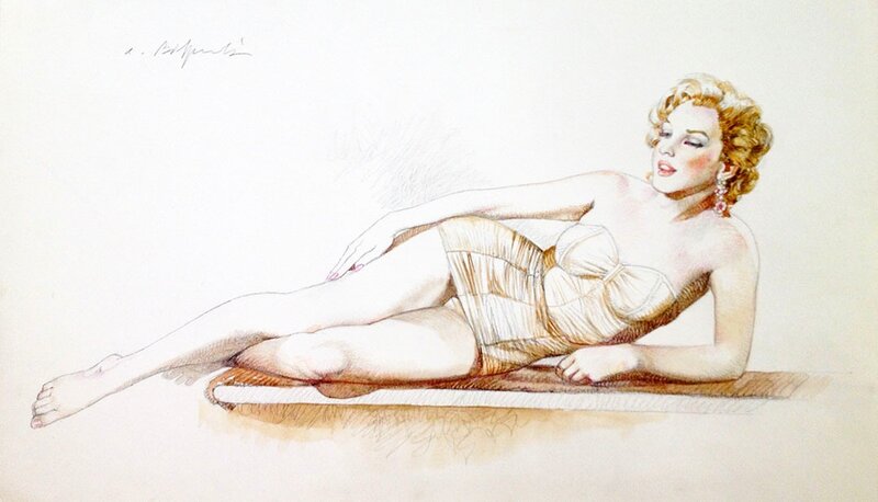 Marilyn Monroe by Alessandro Biffignandi - Original Illustration