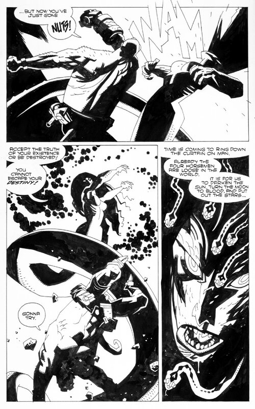 Mike Mignola, Wake the Devil . Chap.4 p.6 . Hellboy . - Planche originale