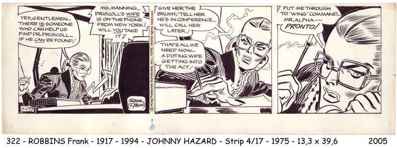 Frank Robbins, Johnny Hazard, strip 17-04-75 - Planche originale
