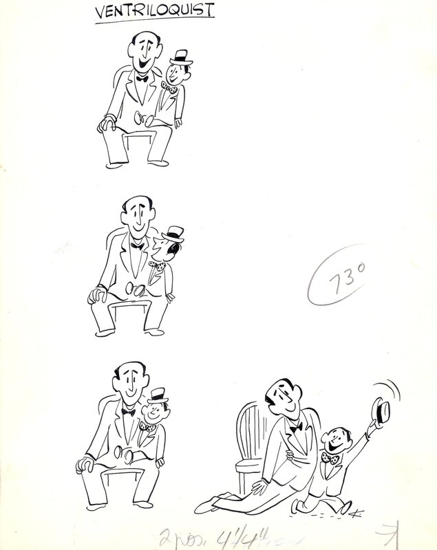 Ventriloquist by Hank Ketcham - Original Illustration
