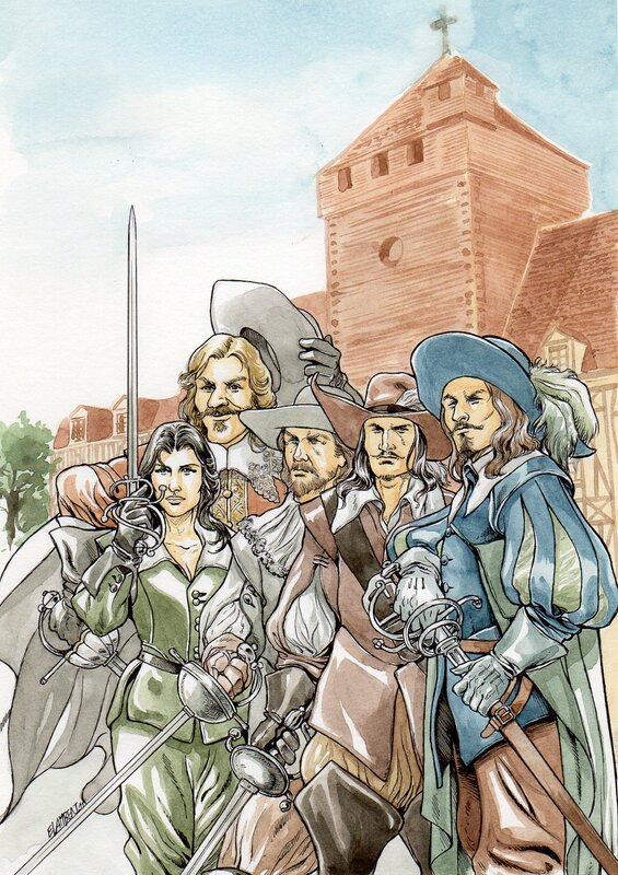 Eric Lambert, Milady et les 3 mousquetaires - Illustration originale