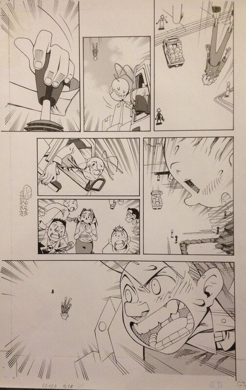 Jean-David Morvan, Hiroyuki Ooshima, 2006 - Spirou - Des valises sous les bras, page 25 - Planche originale