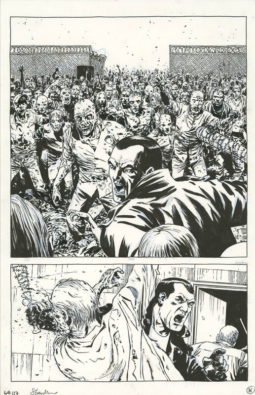 Walking dead par Charlie Adlard - Planche originale