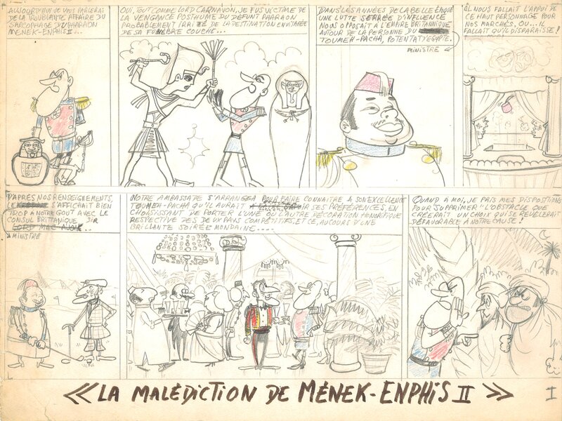 Jacques Devos, Hubuc, Victor sébastopol -  La malédiction de Menek-Enphis II - Original art