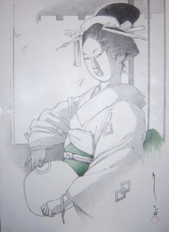 Marc Michetz Geisha - Original Illustration