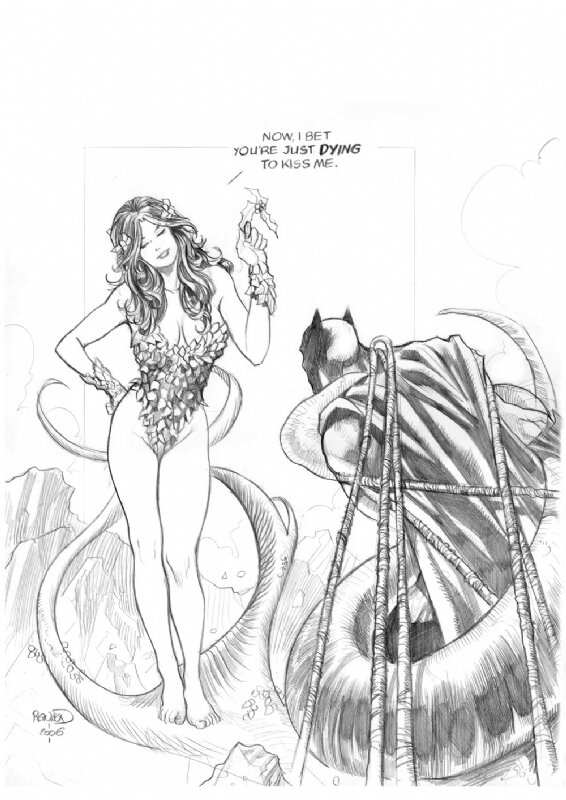 Paul Renaud Batman et Poison Ivy - Illustration originale