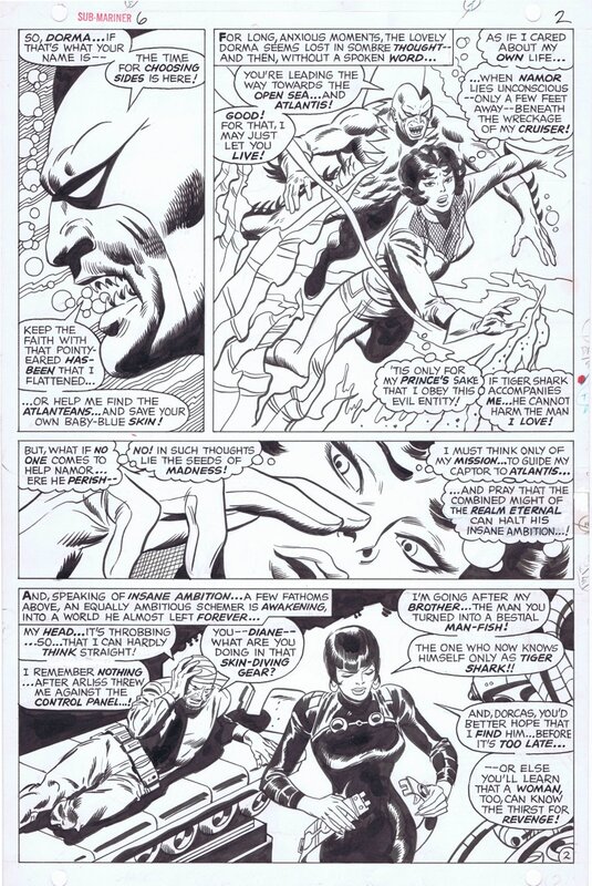 John Buscema, Dan Adkins, 1968-10 Buscema/Adkins: Sub-Mariner #6 p2 - Planche originale