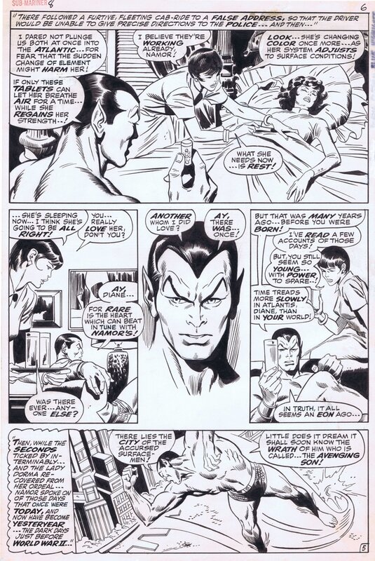 John Buscema, Dan Adkins, 1968-12 Buscema/Adkins: Sub-Mariner #8 p2 - Planche originale