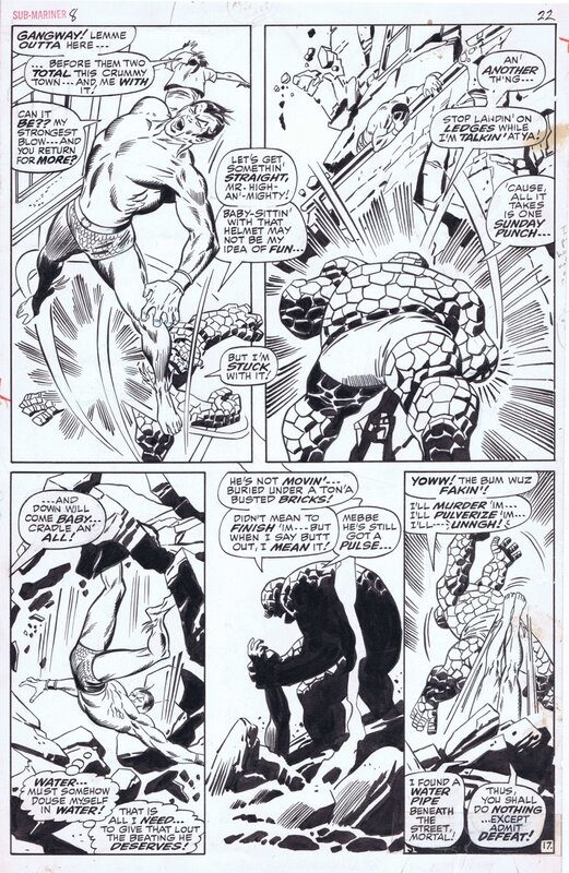 1968-12 Buscema/Adkins: Sub-Mariner #8 p22 vs. the Thing by John Buscema, Dan Adkins - Comic Strip