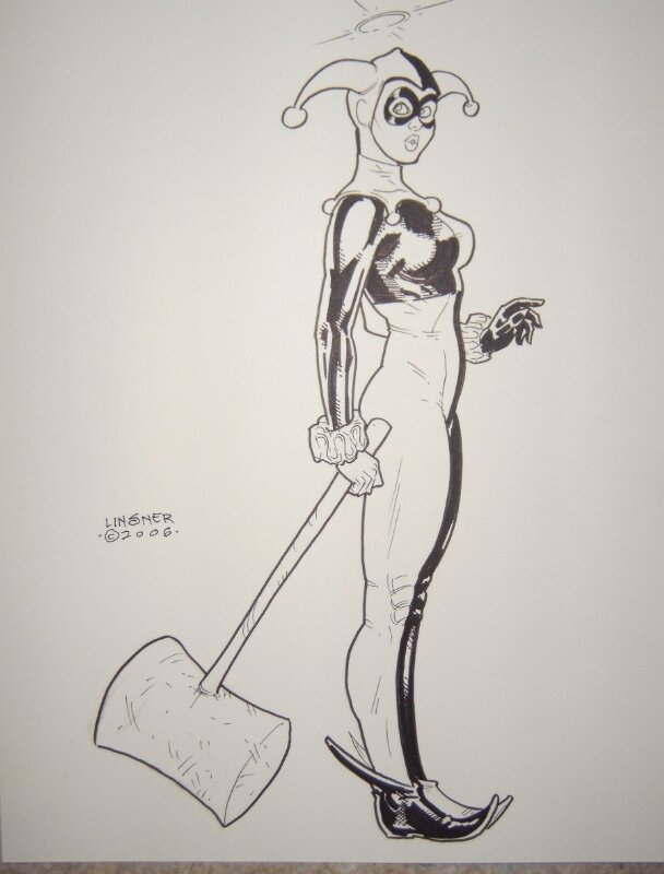 Joe Michael Linsner Harley Quinn - Illustration originale