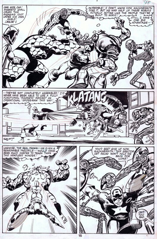John Byrne, Joe Rubinstein, 1980-09 Byrne/Rubinstein: Captain America #249 p15 - Planche originale