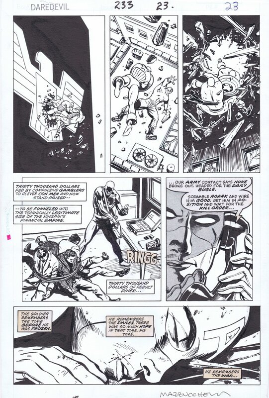 1986-08 Mazzucchelli: Daredevil #233 p23 Born Again - Planche originale