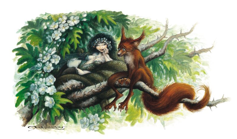 En vente - Squirrel in love par Pascal Moguérou - Illustration originale
