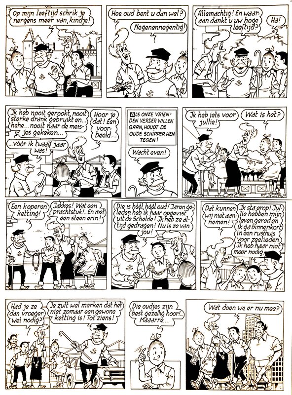 Willy Vandersteen, Paul Geerts, Suske en Wiske - Bob et Bobette - Planche originale