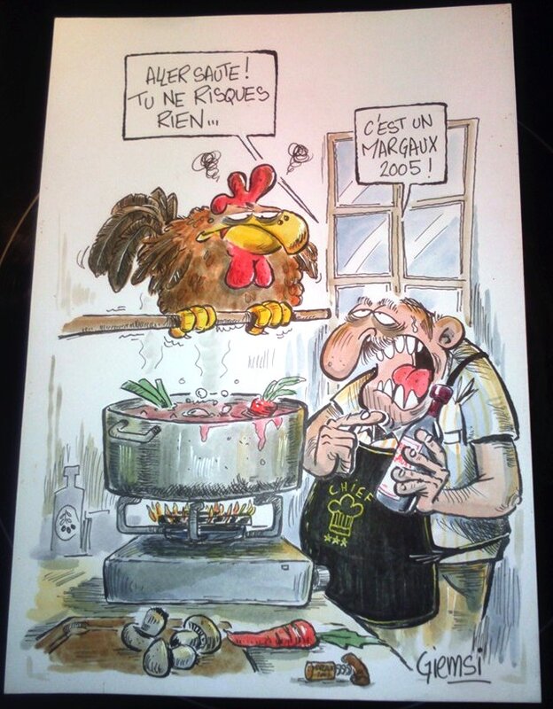 Coq au vin par Giemsi - Illustration originale