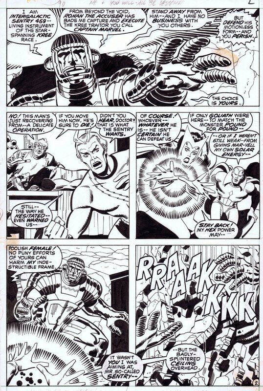 1971-07 Buscema: Avengers #90 p2 Kree-Skrull War - Planche originale