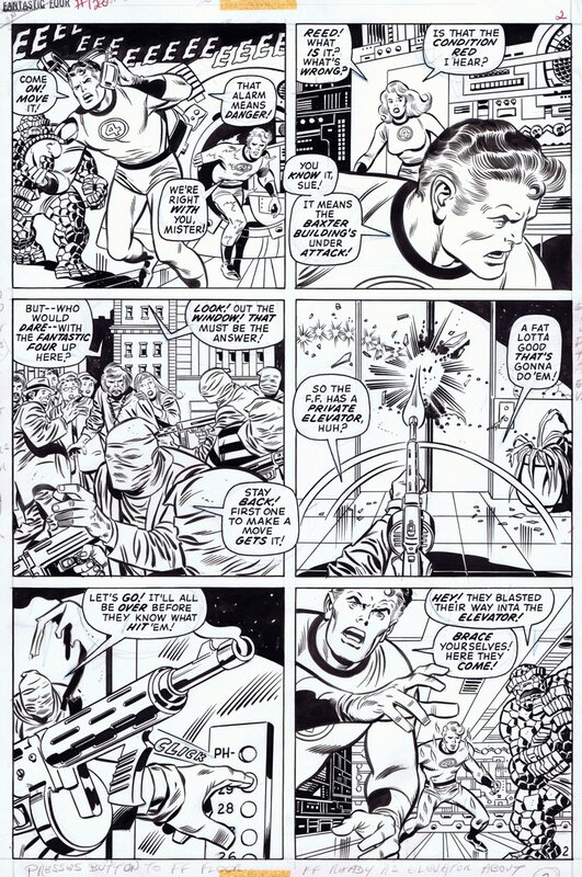 John Buscema, Joe Sinnott, 1972-03 Buscema/Sinnott: Fantastic Four #120 p02 - Planche originale