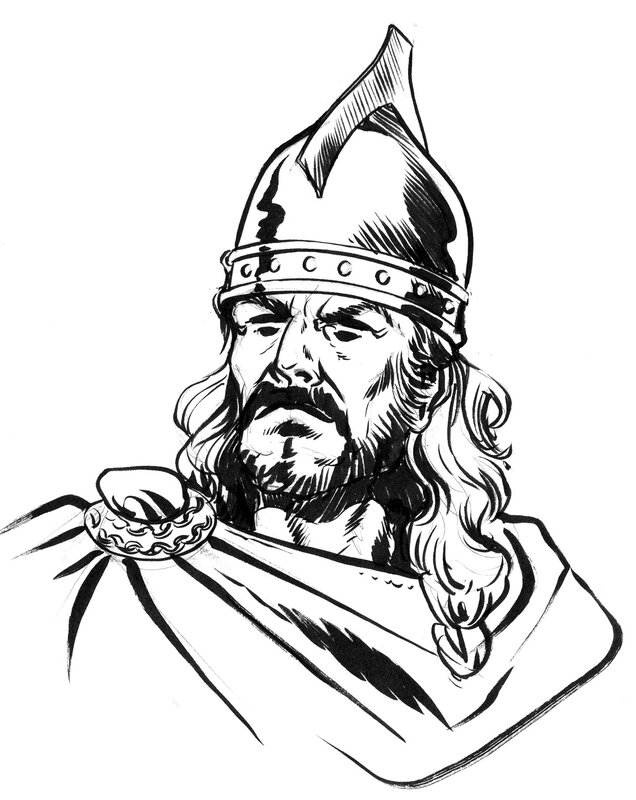 Chef gaulois by Eric Lambert - Original Illustration