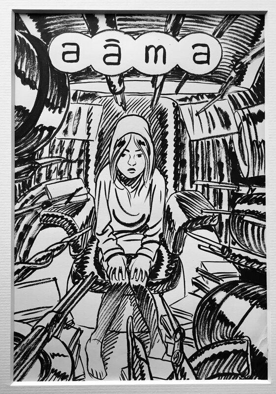 Peeters, Aâma, esquisse de couverture pour le tome 3 - Original art