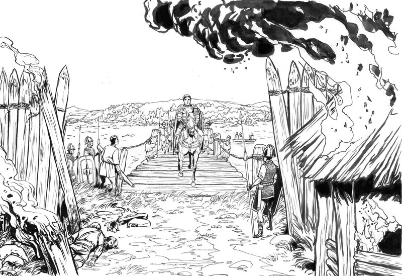 Eric Lambert, Labiénus entre dans metlosedum - Original Illustration