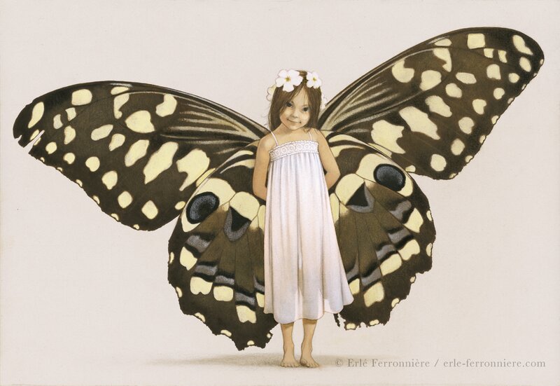 Fée papillon by Erlé Ferronnière - Original Illustration