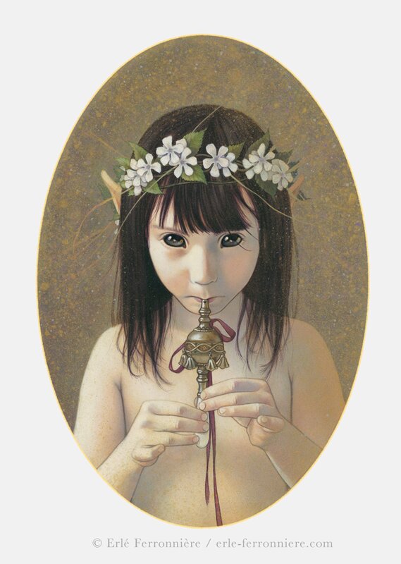 La fée au sifflet by Erlé Ferronnière - Original Illustration