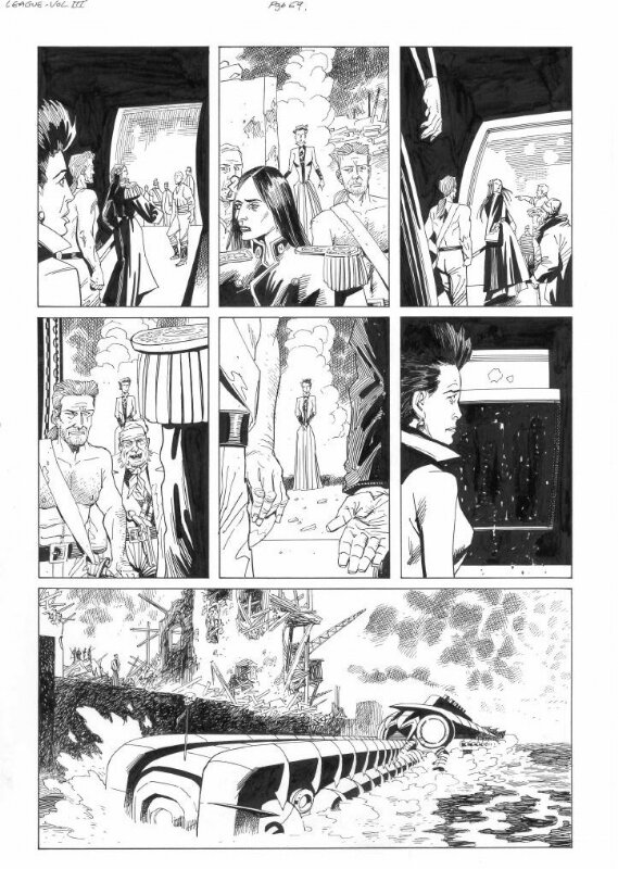 Kevin O'Neill, Alan Moore, League of Extraordinary Gentlemen Century 1910 page 69 - Planche originale