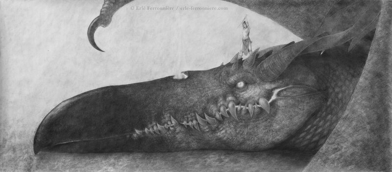 Dragon by Erlé Ferronnière - Original Illustration