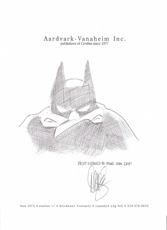 Dave Sim Cerebus as Batman - Sketch
