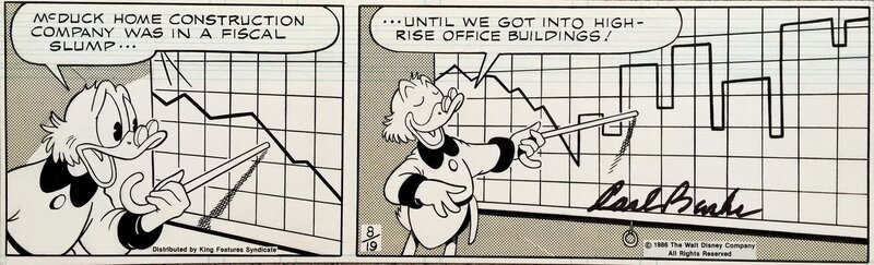 Carl Barks, Scrooge McDuck (Oncle Picsou) - Strip - Original art