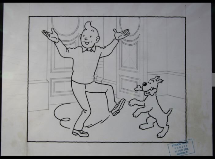 Tintin et Milou par Studios Herge - Illustration originale
