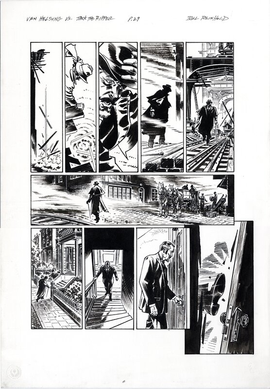 Bill Reinhold, Jacques Lamontagne, Van Helsing Vs. Jack the Ripper Vol.2 p.29 SOLD - Planche originale