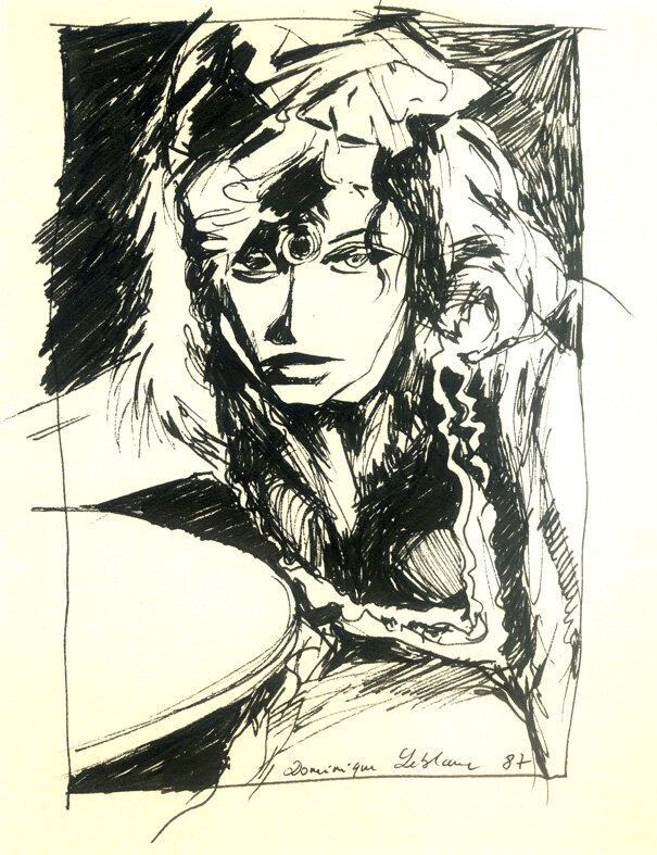 Dominique Leblanc- Portrait (1987) - Illustration originale