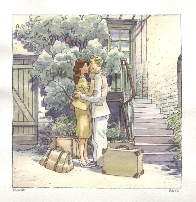 Jean-Michel Beuriot, Amours fragiles - Aquarelle - Original Illustration