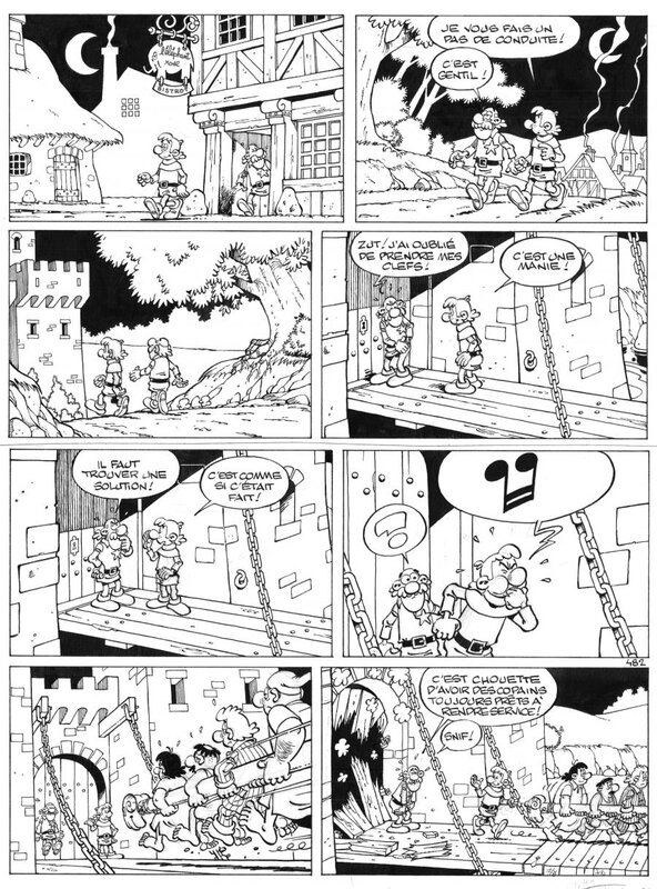 Turk, Bob De Groot, Robin Dubois, Frappez sans entrer (gag 482) - Planche originale