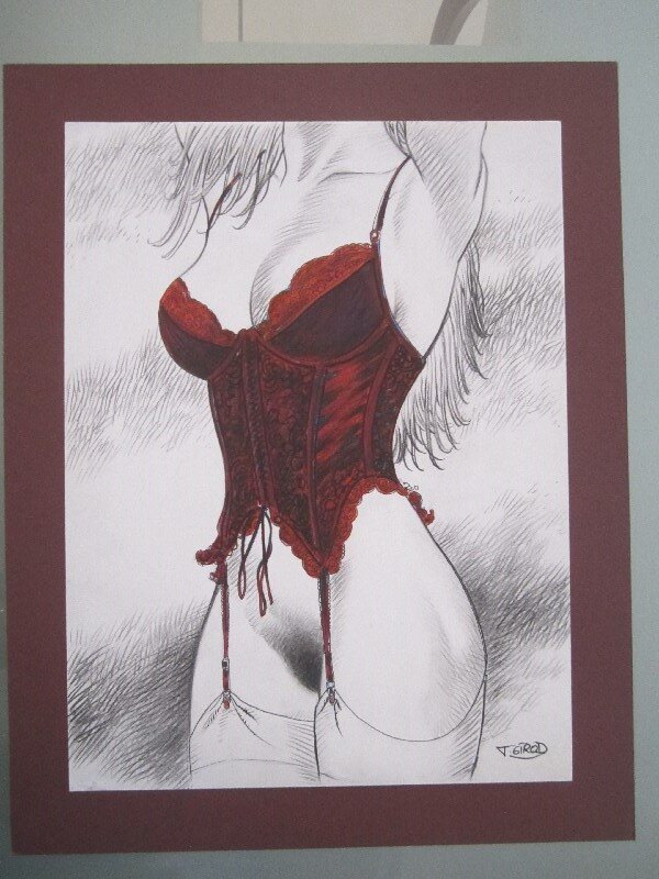 Planche originale PIN UP publiée dans western corset -thierry girod - Illustration originale