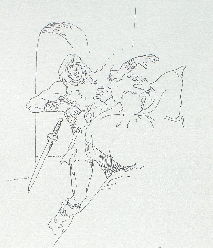 Luciano Bernasconi, Kabur - dédicace sur feuille - Sketch