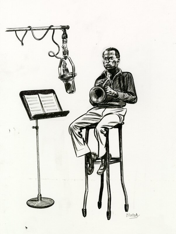 Miles Davis par Blutch - Illustration originale