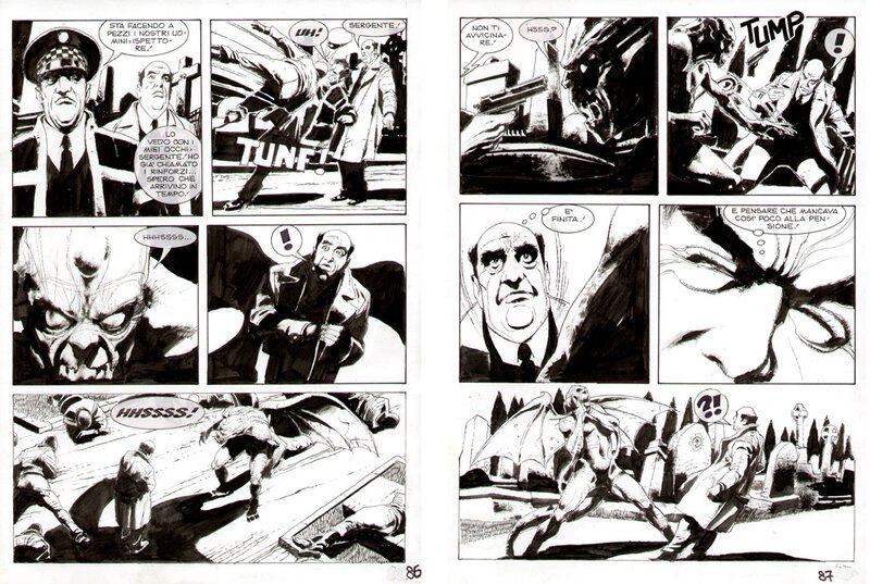 Corrado Roi, Giancarlo Marzano, DYLAN DOG nº 271 - pages 86-87 - Planche originale