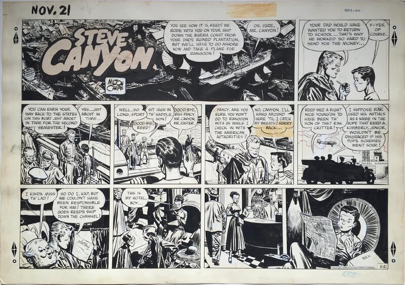 Milton Caniff, Steve Canyon (Sunday strip - November 21, 1948) - Planche originale